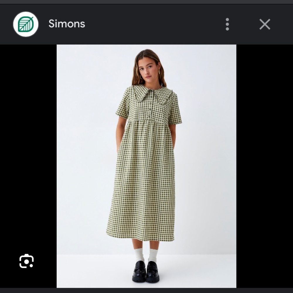 Motel Green Gingham Dress with pockets
